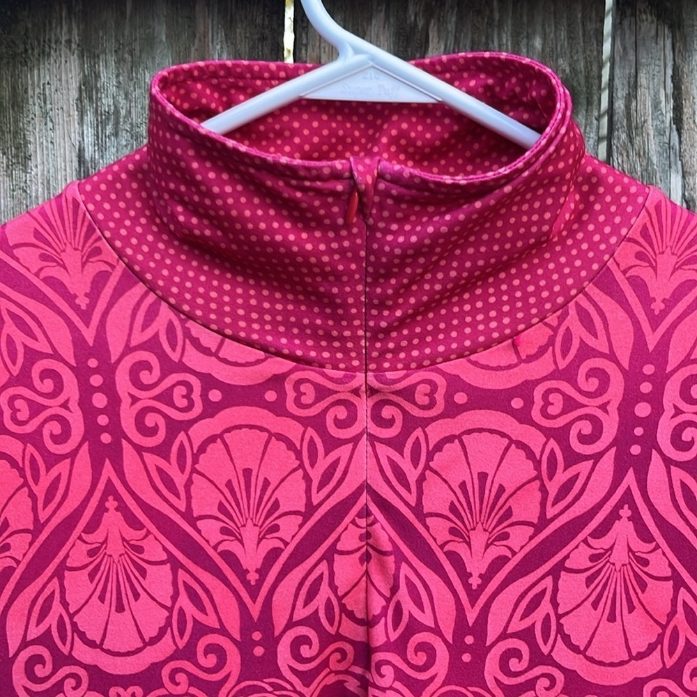 Prana Stretch Zip Neckline Multi Pattern Ruched L… - image 2